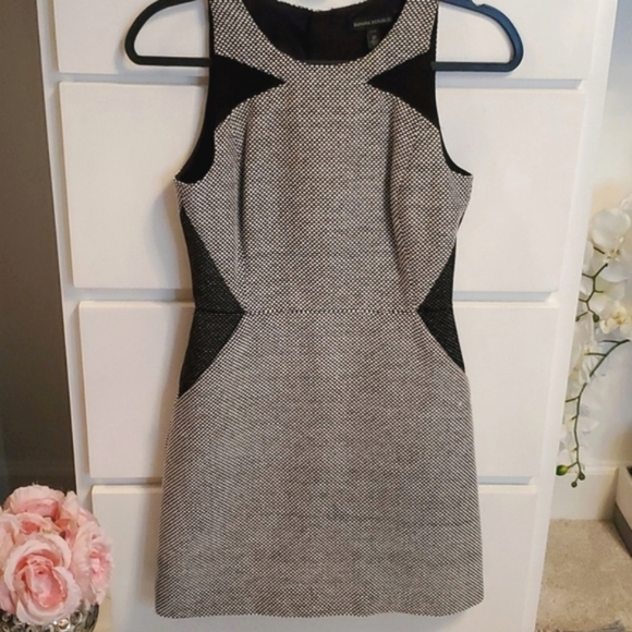 NWOT Banana Republic Tweed Sleeveless Black & Gray Fully Lined Dress - Picture 6 of 16
